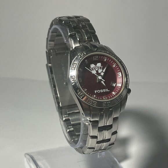 Mississippi State Bulldogs NCAA Women's Stainless-Steel Watch by Fossil NEW - Picture 3 of 6